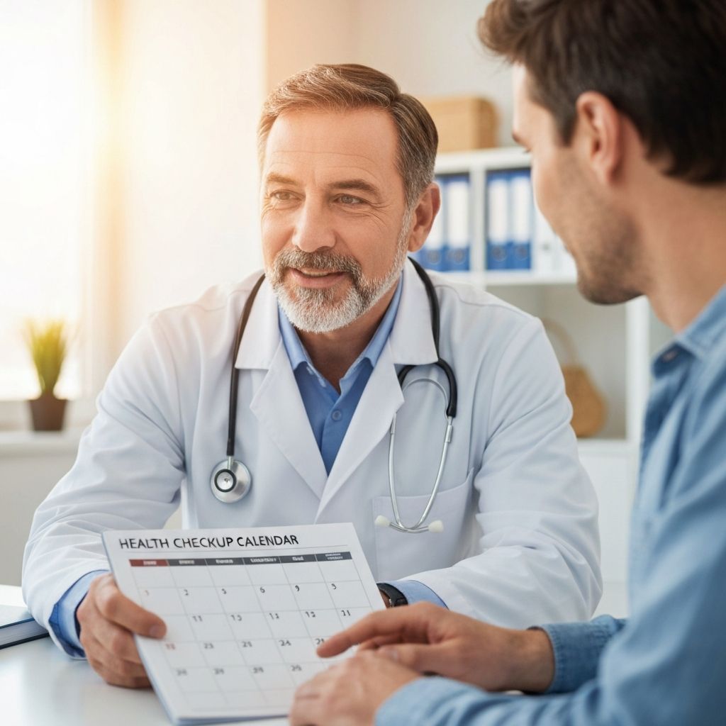 Healthcare provider discussing end-of-year health checkup with patient